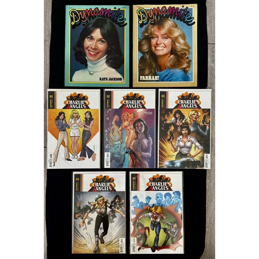 Dynamite Magazine Kate Jackson#46 Farrah Fawcett#40 Charlie’s Angels 5 Comic Set